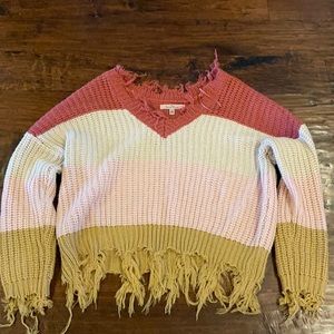 Women’s V neck sweater.